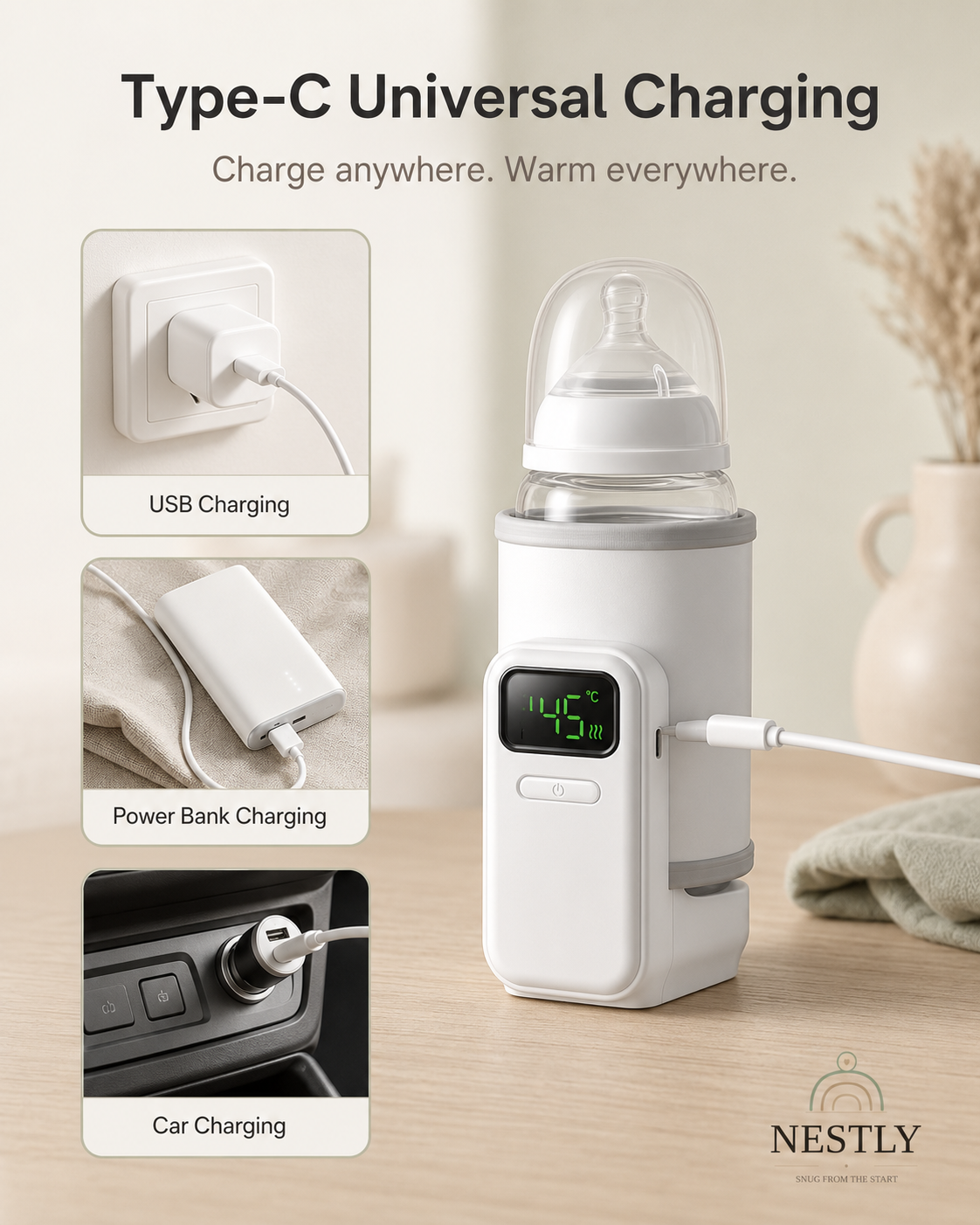 On-the-Go Portable Bottle Warmer