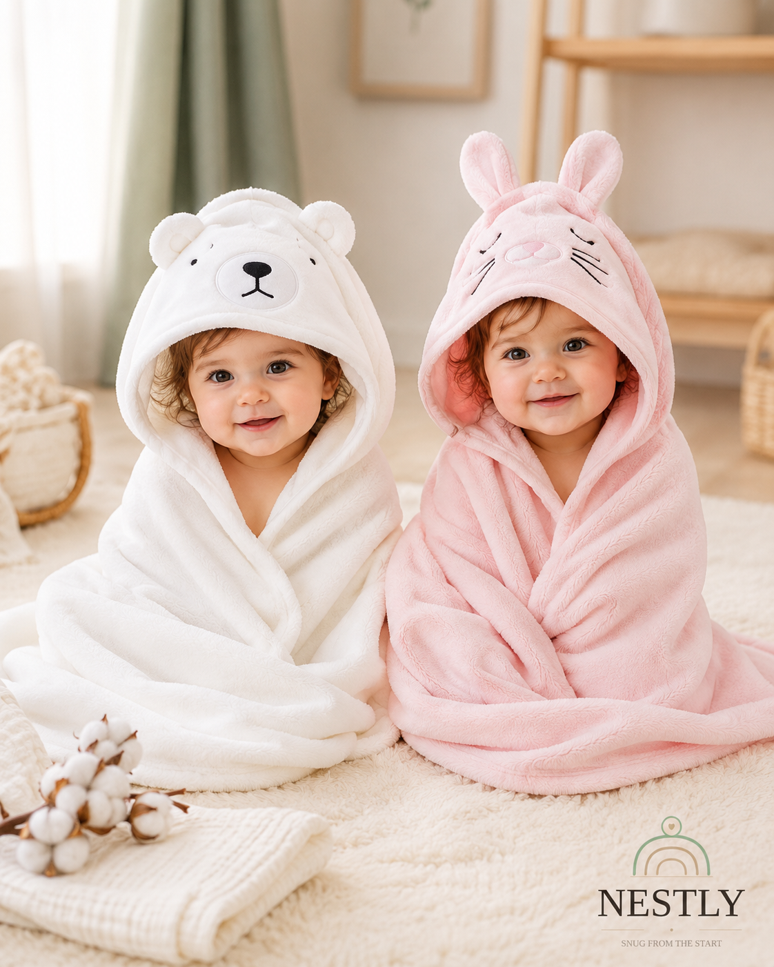 Bath Time Bundle - Cradle Bath Seat, Crabby Bath Guard, CuddleHood Towel Set